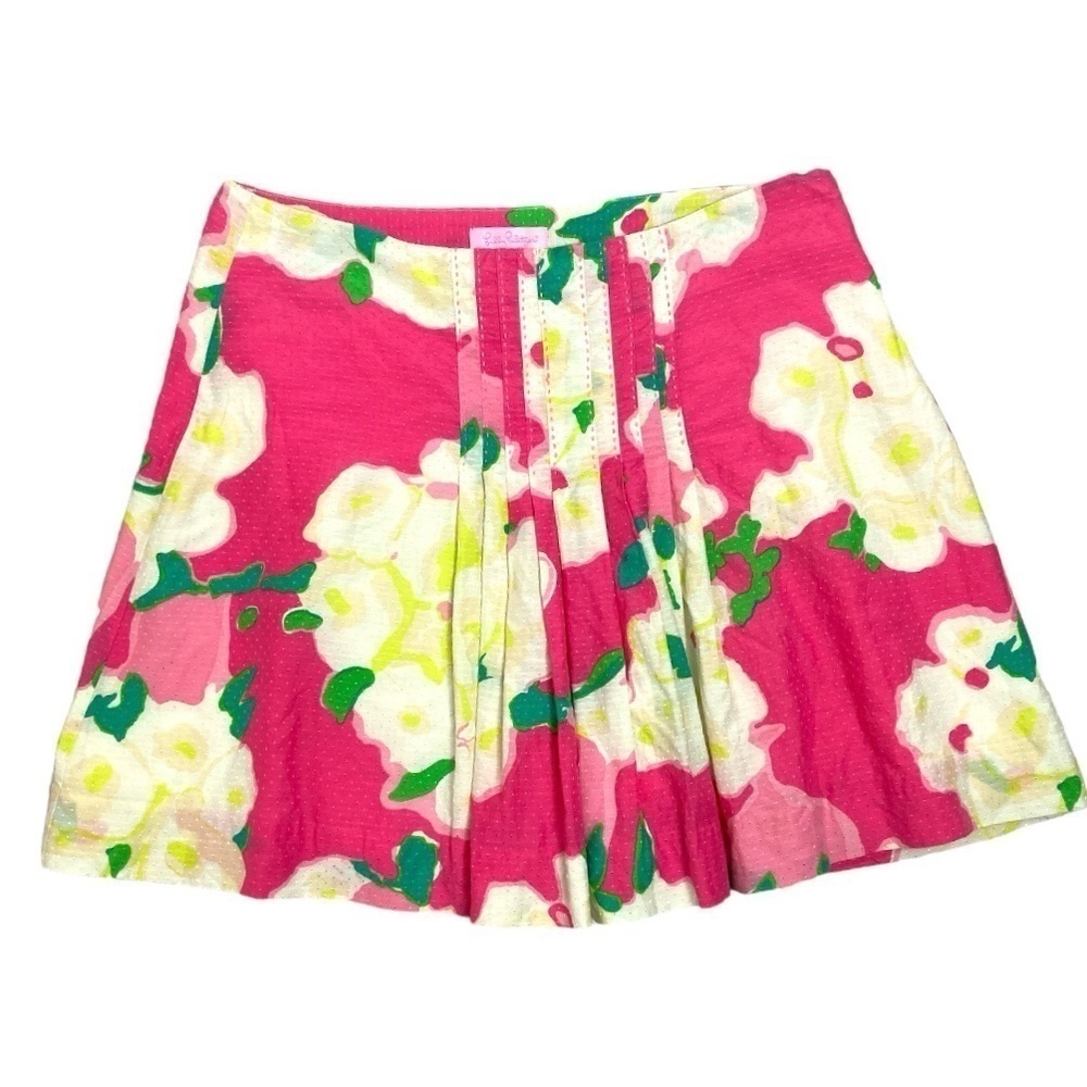 Lilly Pulitzer| SilkBlend Pleated Pink Floral Skirt